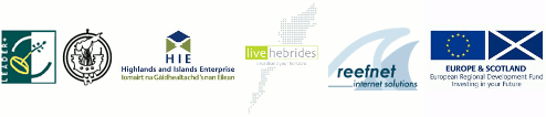 Hebrides TV partners are Leader +, Comhairle nan Eilean Siar, HIE Innse Gall, Live Hebrides and Reefnet Ltd